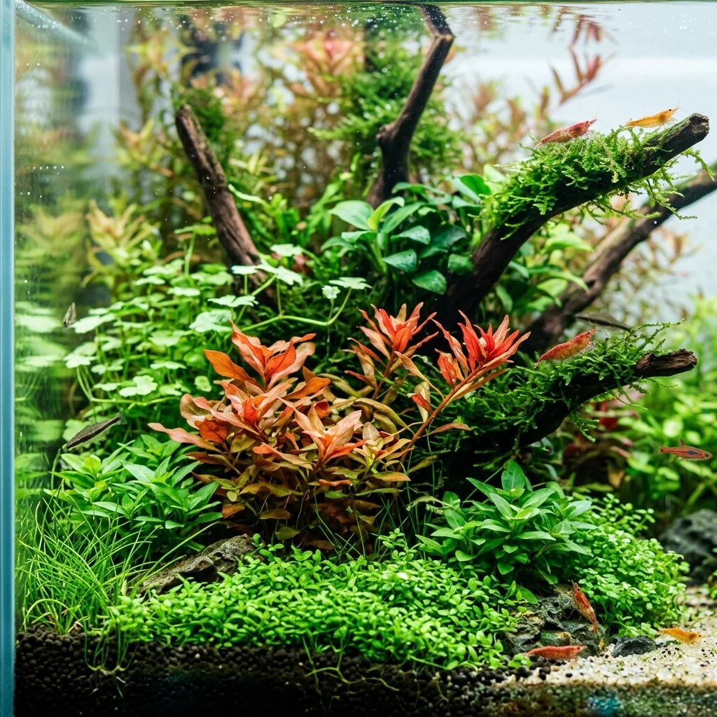 Lush planted aquarium