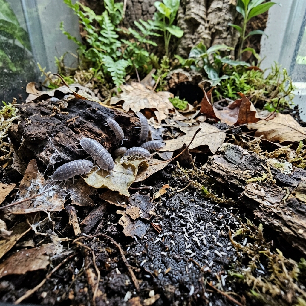 Bioactive substrate layers in terrarium