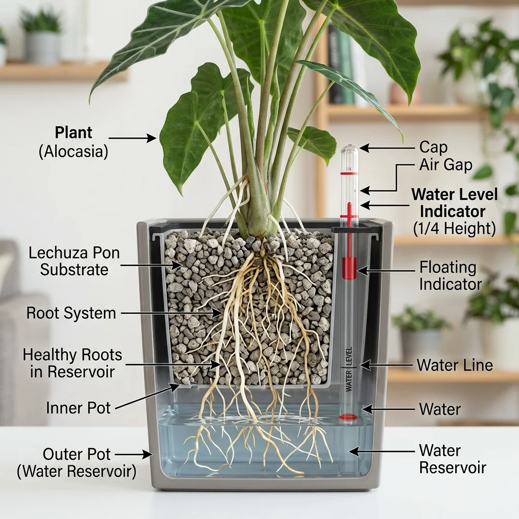 Semi-hydroponic pot filled with Pon mineral substrate