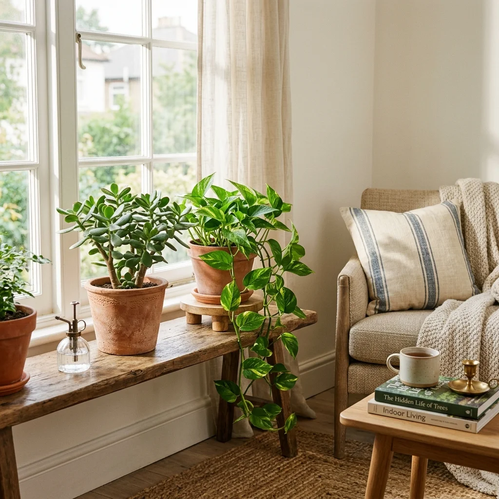Vastu houseplants placed thoughtfully by a sunlit window
